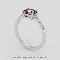 1.20 Ct. Purplish Pink Sapphire Ring, 18K White Gold 2