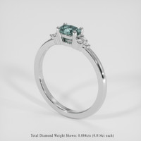 0.43 Ct. Bi Color Sapphire Ring, 18K White Gold 2