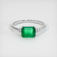 1.50 Ct. Emerald Ring, 18K White Gold 1