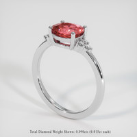 2.04 Ct. Padparadscha Sapphire Ring, 18K White Gold 2