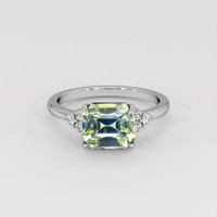 4.01 Ct. Bi Color Sapphire Ring, 18K White Gold 1