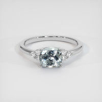 1.60 Ct. Greyish Blue Sapphire Ring, 18K White Gold 1