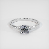 1.05 Ct. Grey Sapphire Ring, 18K White Gold 1