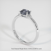 1.05 Ct. Grey Sapphire Ring, 18K White Gold 2