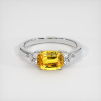 1.78 Ct. Orange Sapphire Ring, 18K White Gold 1