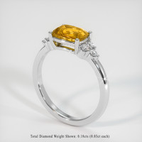 1.78 Ct. Orange Sapphire Ring, 18K White Gold 2