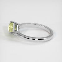 1.51 Ct. Yellowish Green Sapphire Ring, 18K White Gold 4
