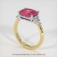 3.06 Ct. Padparadscha Sapphire Ring, 14K White & Yellow 2
