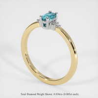 0.31 Ct. Electric Blue Paraiba Tourmaline Ring, 18K White & Yellow 2
