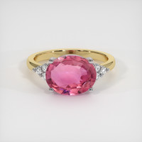 3.06 Ct. Padparadscha Sapphire Ring, 18K White & Yellow 1