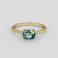 1.52 Ct. Bluish Green Sapphire Ring, 10K Yellow Gold 1
