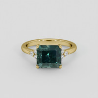 3.30 Ct. Greenish Blue Sapphire Ring, 10K Yellow Gold 1