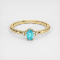 0.31 Ct. Electric Blue Paraiba Tourmaline Ring, 14K Yellow Gold 1