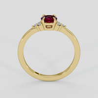 0.53 Ct. Purplish Red Ruby Ring, 14K Yellow Gold 3