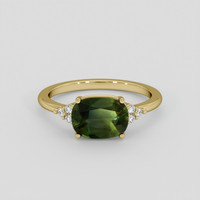 1.85 Ct. Bluish Green Sapphire Ring, 14K Yellow Gold 1