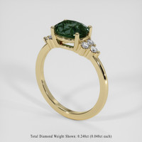 2.54 Ct. Green Sapphire Ring, 14K Yellow Gold 2