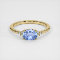 0.72 Ct. Blue Sapphire Ring, 14K Yellow Gold 1