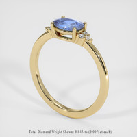 0.72 Ct. Blue Sapphire Ring, 14K Yellow Gold 2