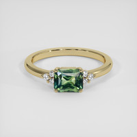 1.59 Ct. Green Sapphire Ring, 14K Yellow Gold 1