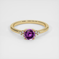 0.58 Ct. Purple Sapphire Ring, 14K Yellow Gold 1