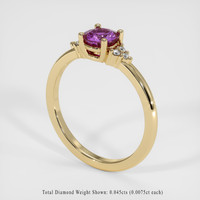 0.58 Ct. Purple Sapphire Ring, 14K Yellow Gold 2