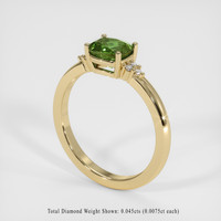 1.28 Ct. Green Sapphire Ring, 14K Yellow Gold 2