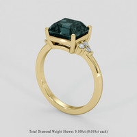 3.30 Ct. Greenish Blue Sapphire Ring, 14K Yellow Gold 2