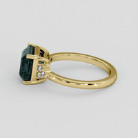 3.30 Ct. Greenish Blue Sapphire Ring, 14K Yellow Gold 4