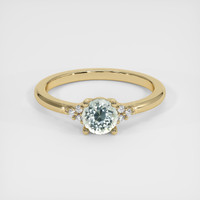 0.74 Ct. Green Sapphire Ring, 14K Yellow Gold 1