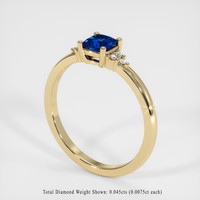 0.55 Ct. Sapphire Ring, 18K Yellow Gold 2