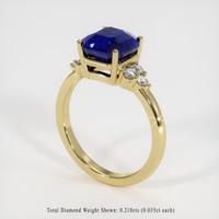 3.22 Ct. Blue Sapphire Ring, 18K Yellow Gold 2