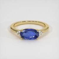1.57 Ct. Blue Sapphire Ring, 18K Yellow Gold 1