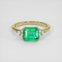2.06 Ct. Emerald Ring, 18K Yellow Gold 1