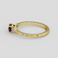 0.53 Ct. Purplish Red Ruby Ring, 18K Yellow Gold 4