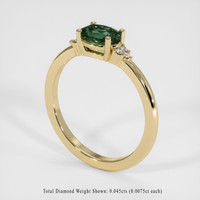 1.13 Ct. Bluish Green Sapphire Ring, 18K Yellow Gold 2