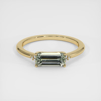 1.00 Ct. Green Sapphire Ring, 18K Yellow Gold 1