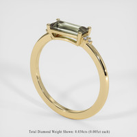 1.00 Ct. Green Sapphire Ring, 18K Yellow Gold 2