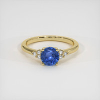 0.95 Ct. Blue Sapphire Ring, 18K Yellow Gold 1