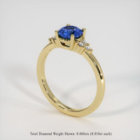 0.95 Ct. Blue Sapphire Ring, 18K Yellow Gold 2