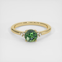 1.10 Ct. Green Sapphire Ring, 18K Yellow Gold 1