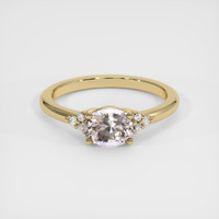 1.16 Ct. Peach Sapphire Ring, 18K Yellow Gold 1