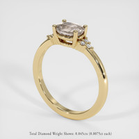 1.16 Ct. Peach Sapphire Ring, 18K Yellow Gold 2