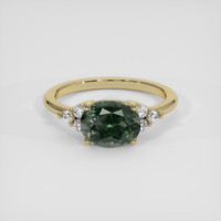 2.54 Ct. Green Sapphire Ring, 18K Yellow Gold 1