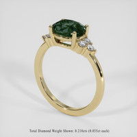 2.54 Ct. Green Sapphire Ring, 18K Yellow Gold 2