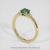1.37 Ct. Bluish Green Sapphire Ring, 18K Yellow Gold 2