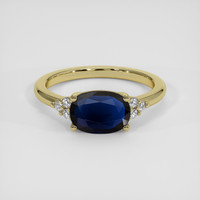 1.49 Ct. Blue Sapphire Ring, 18K Yellow Gold 1