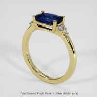 1.49 Ct. Blue Sapphire Ring, 18K Yellow Gold 2