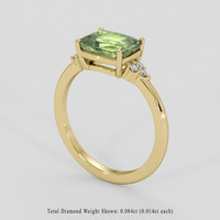 2.75 Ct. Yellowish Green Sapphire Ring, 18K Yellow Gold 2