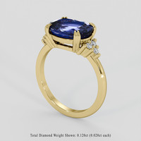 4.21 Ct. Blue Sapphire Ring, 18K Yellow Gold 2
