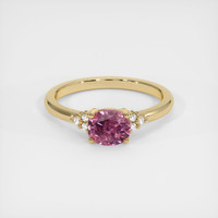 1.04 Ct. Reddish Pink Sapphire Ring, 18K Yellow Gold 1